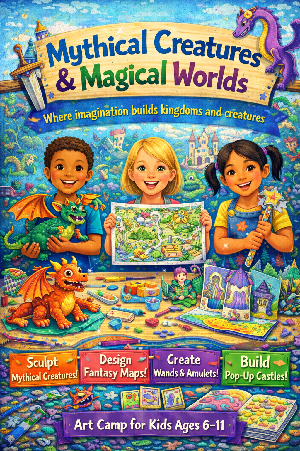 JULY 14-17 - MYTHICAL CREATURES & MAGICAL WORLDS - SUMMER ART CAMP FOR AGES 6-11