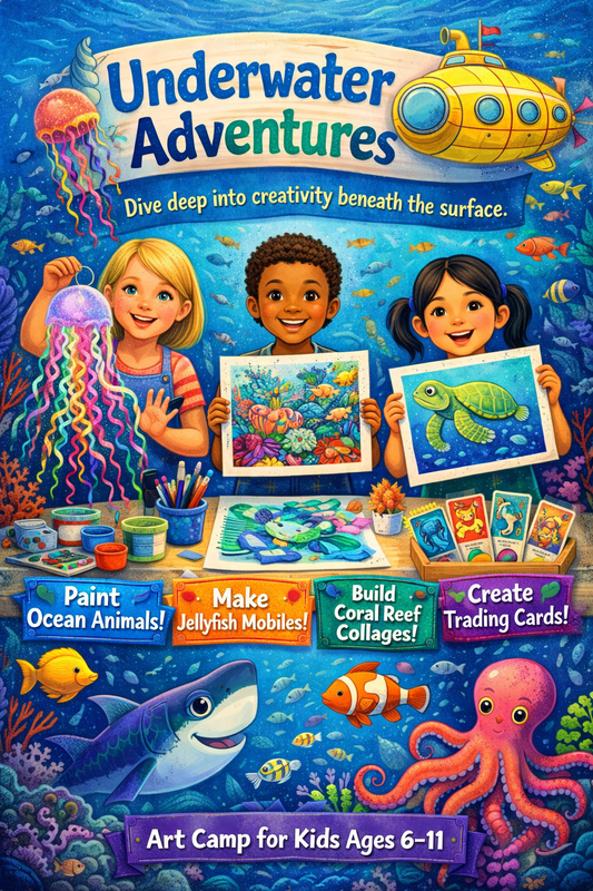 JUNE 9-12 - UNDERWATER ADVENTURES - SUMMER ART CAMP FOR AGES 6-11