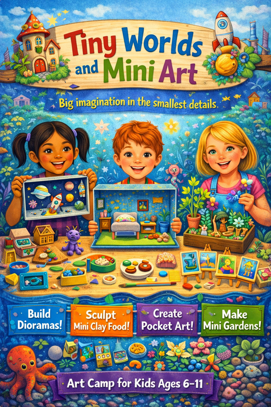 JUNE 16-19 - TINY WORLDS & MINI ART - SUMMER ART CAMP FOR AGES 6-11