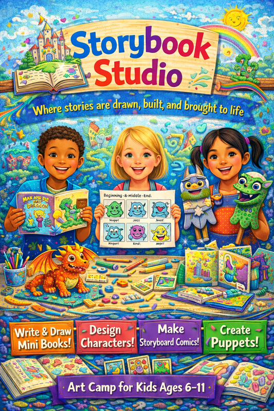 JULY 21-24 - STORYBOOK STUDIO - SUMMER ART CAMP FOR AGES 6-11