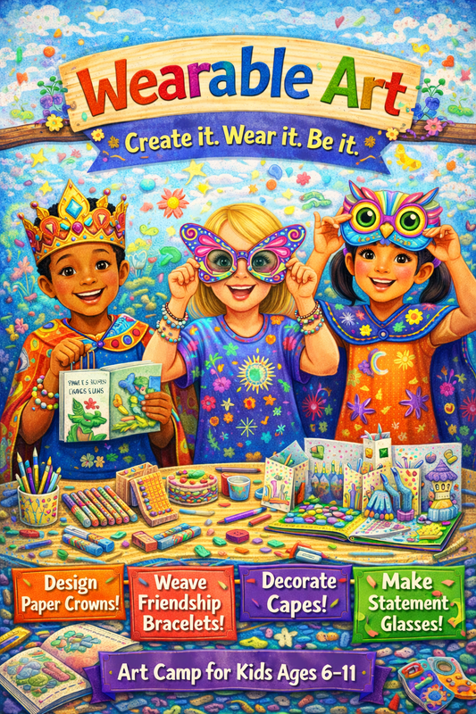 JULY 28-31 - WEARABLE ART - SUMMER ART CAMP FOR AGES 6-11