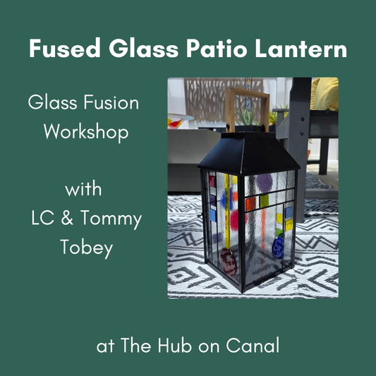 Fused Glass Patio Lantern with LC and Tommy Tobey